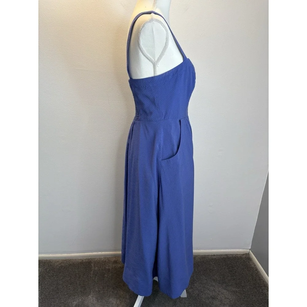 Anthropologie Purple Button-Front Midi Dress - Picture 2 of 10